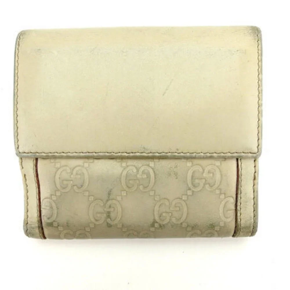 Gucci Wallet Purse Folding wallet Guccissima Grey Woman Authentic Used - Picture 2 of 6